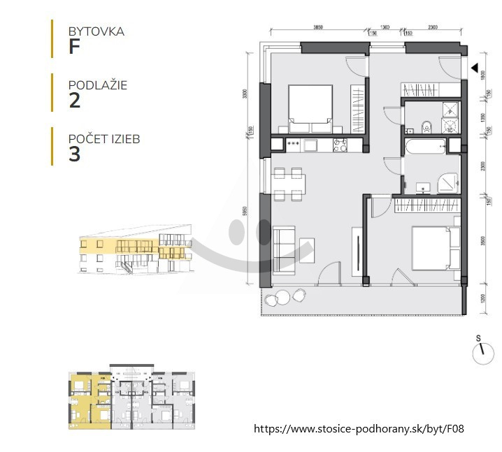 Energeticky úsporný 3-izbový byt (A0).